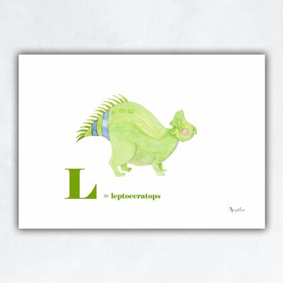 Póster de decoración infantil - Dinosaurio - Leptoceratos