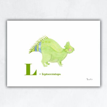 Affiche décoration enfant - Dinosaure - Leptoceratos 1