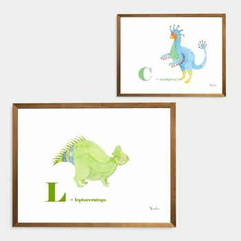 Affiche décoration enfant - Dinosaure - Leptoceratos 4