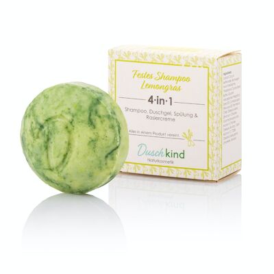 Duschkind natural cosmetics solid shampoo lemongrass with macadamia nut oil
