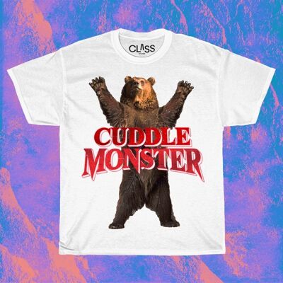 CUDDLE MONSTER - Grizzly Bear Graphic T-Shirt, Bear Pride Hugs Tee, Gay Top, Queer Couple, LGBTQ Fashion, Funny MenS Gift, Daddy Bear, Muscle Hunk