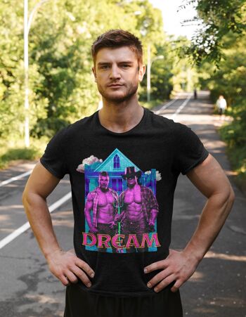 AMERICAN DREAM - T-shirt LGBTQ, Cowboys gays, Vêtements queer, Couple gay, Tshirt Pride, Hunks Tee, Muscle Bear, Gay Engagement, Homosexual Love 5