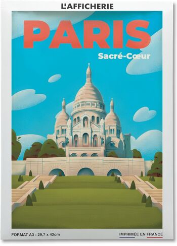 Affiche illustration de la ville de Paris : Le Sacré-Coeur de Montmartre 2