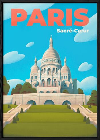 Affiche illustration de la ville de Paris : Le Sacré-Coeur de Montmartre 3