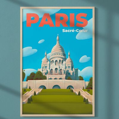 Poster illustrativo della città di Parigi: Il Sacro Cuore di Montmartre