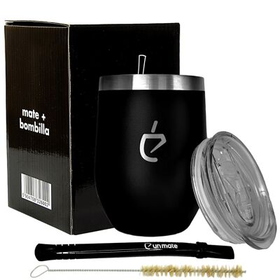 Juego de yerba mate TERMOLID: inox calebasse termolid, bombilla y brocha