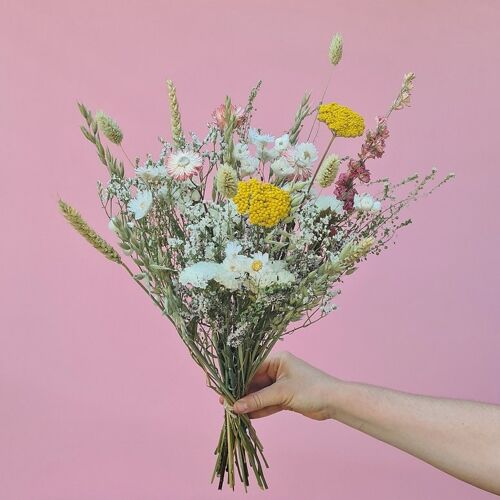 Le bouquet de fleurs séchées 'Rose et Jaune' taille M