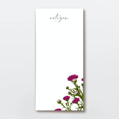 Notepad 50 sheets DIN long pink aster, PEFC