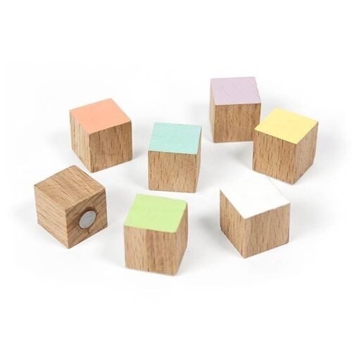 AIMANTS TIMBER CUBES BOIS - papeterie