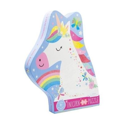 Rainbow Unicorn 40-teiliges "Einhorn"-förmiges Puzzle mit geformter Box