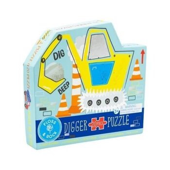 Construction 20pc "Digger" Shaped Jigsaw with Shaped Box 4