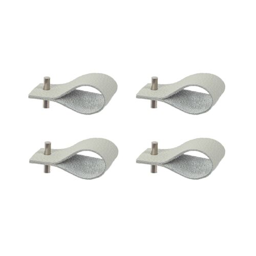 Napkin rings, set of 4, grey natural leather