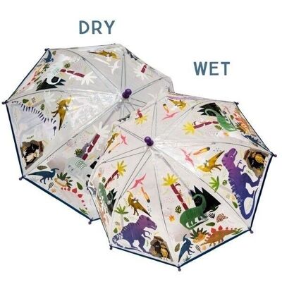 Dino Transparenter Regenschirm mit Farbwechsel