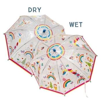 Parapluie à changement de couleur transparent fée arc-en-ciel 1