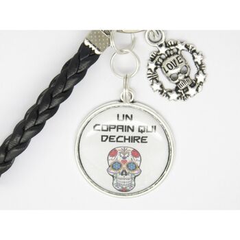 PORTE CLÉS PERSONNALISABLE SYTLE SKULL  CADEAU POUR  UN COPAIN, UNE COPINE, UN FRÈRE, UN PAPA... IDÉE CADEAU ANNIVERSAIRE, 1