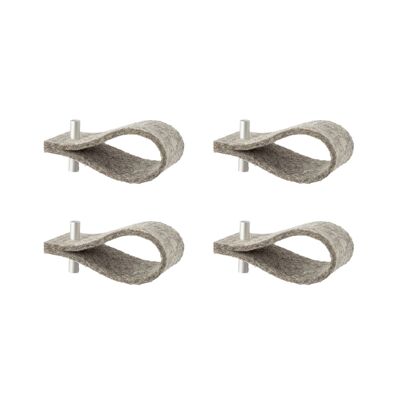 Napkin rings, set of 4, grey natural felt