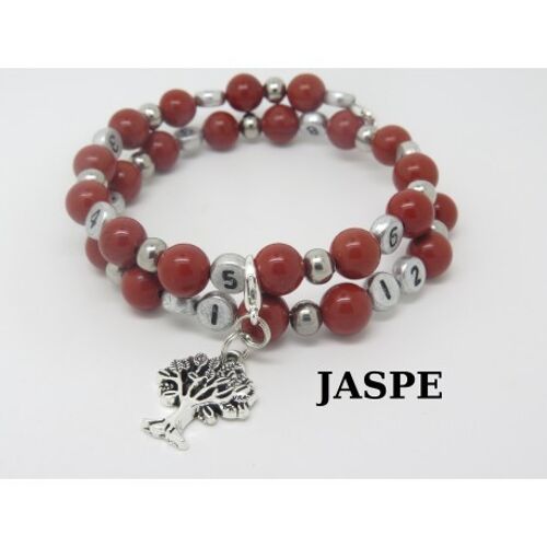 BRACELET D'ALLAITEMENT EN JASPE  ET PERSONNALISABLE IDÉE CADEAU NAISSANCE MAMAN F de Bm créations