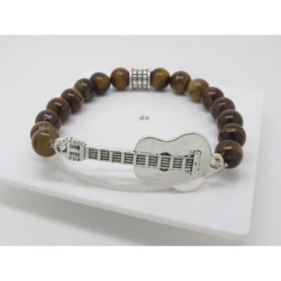 BRACELET  GUITARE EN RIL DU TIGRE  POUR UN GUITARISTE  F de Bm créations