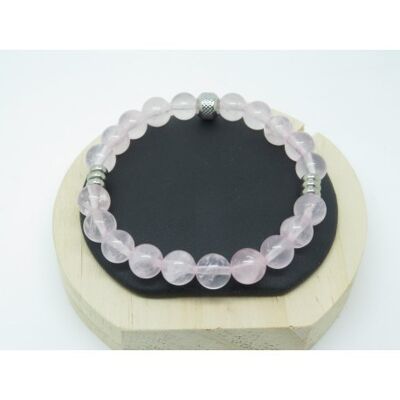 Bracelet pierre naturelle en quartz rose lithothérapie amour amitié  F de Bm créations