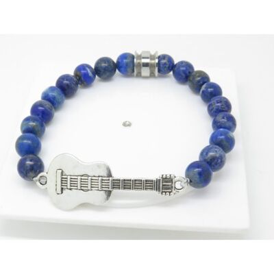 Bracelet guitare en lapis lazuli idée cadeau guitariste papa, mari, ami, frère... F de Bm créations