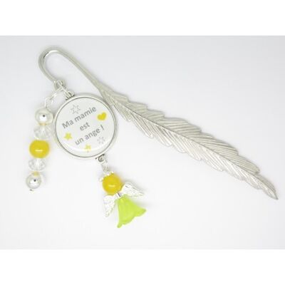 MARQUE PAGE PERSONNALISABLE  PERSONNALISABLE AVEC UN ANGE JAUNE CADEAU POUR UNE MARRAINE, UNE MAMAN, UNE MAMIE...