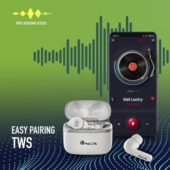 ARTICACROWNWHITE-Écouteurs entièrement sans fil compatibles avec True Wireless Stereo et Bluetooth 5 5
