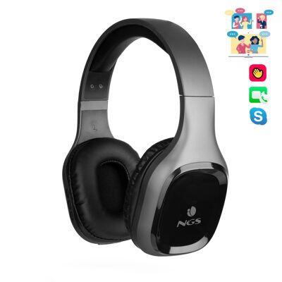 ARTICASLOTHGRAY-Stereo wireless headphones compatible with Bluetooth technology (10m range)