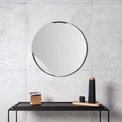 Wall mirror PUDDLE, 50 cm, black