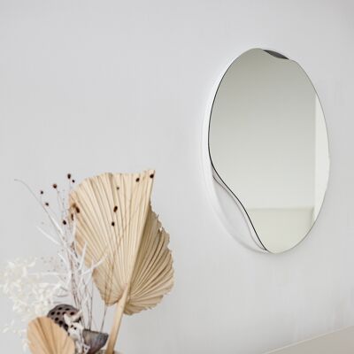 Espejo de pared PUDDLE, 50 cm, blanco