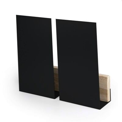 Revistero de pared, negro, madera WINGS