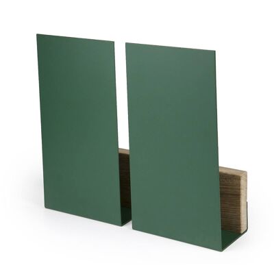 Portariviste da parete, verde, metallo, legno rovere WINGS