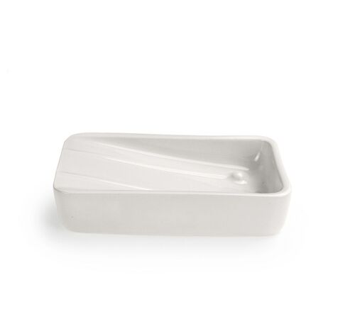 White ceramic soap dish