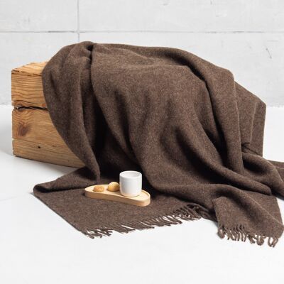 Brown wool blanket | large