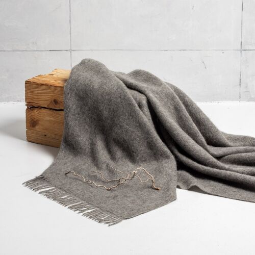 Grey fine wool blanket
