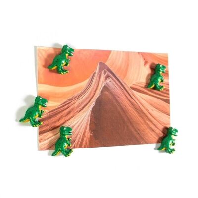 AIMANTS DINO - SET DE 5 dinosaures - déco - porte photo - papeterie - réfrigérateur