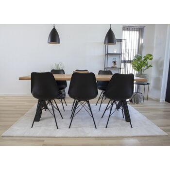 Oslo Dining Chair - en noir avec pieds noirs 8