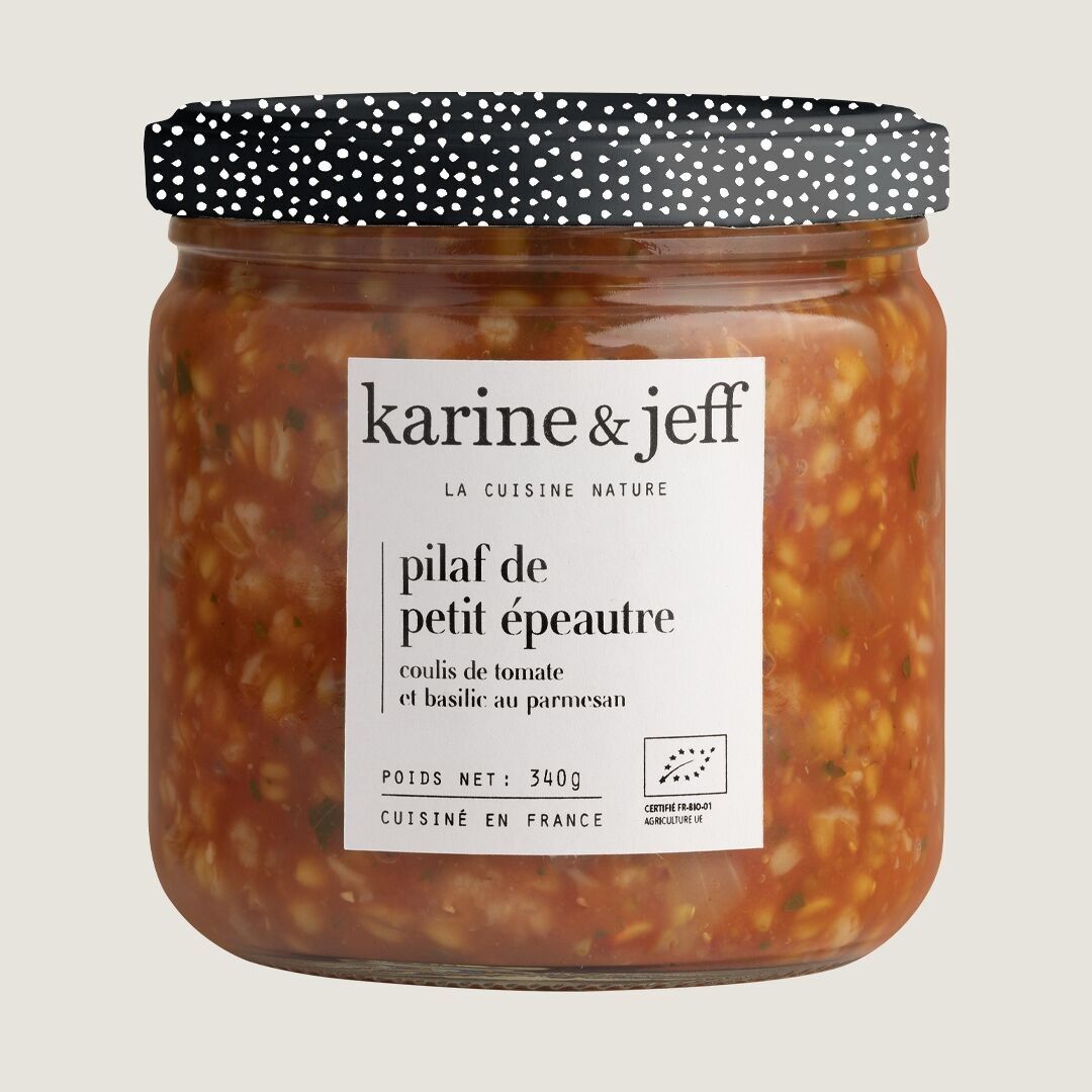 Pilaf de espelta pequeño - coulis de tomate y albahaca parmesana