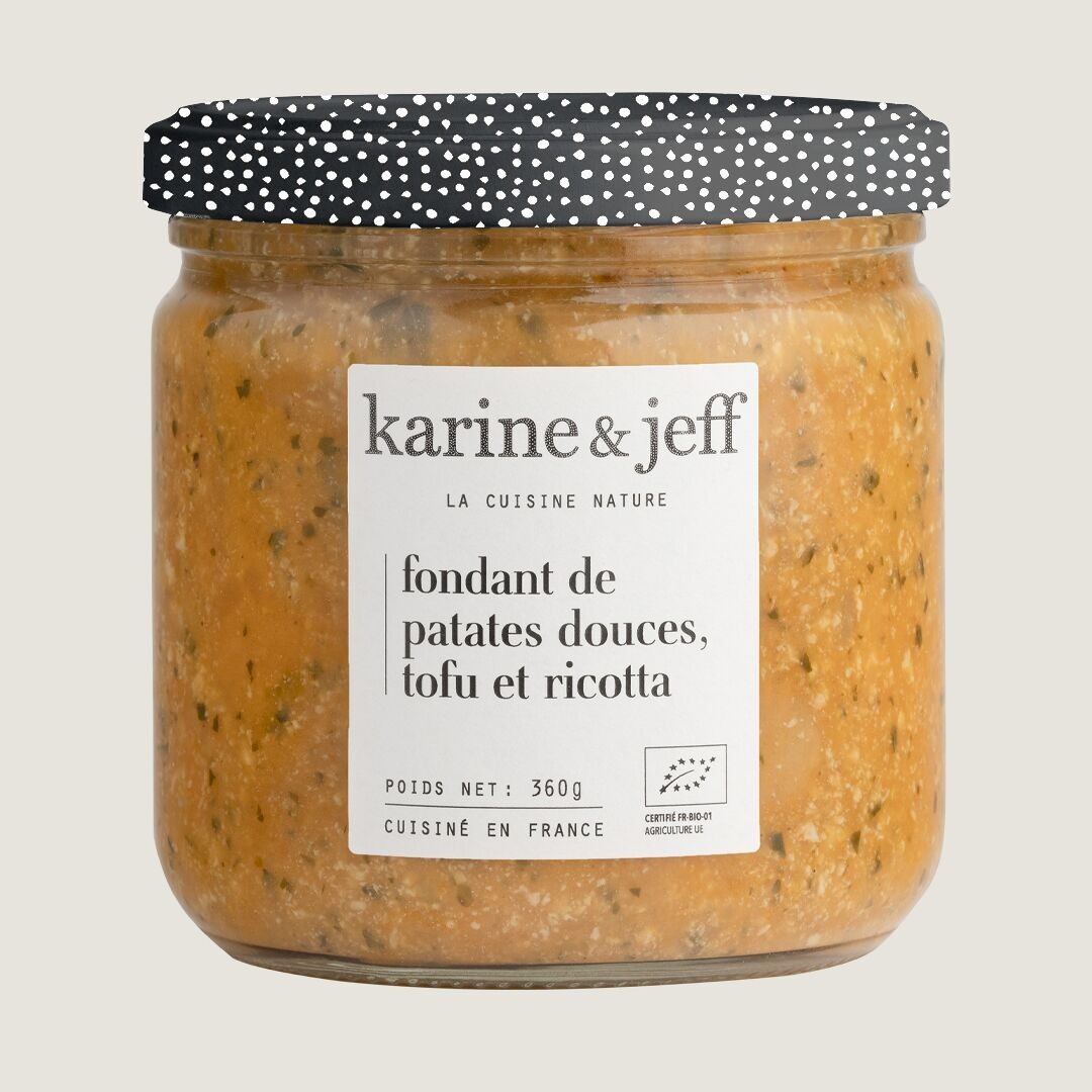 Fondente di patate dolci, tofu e ricotta