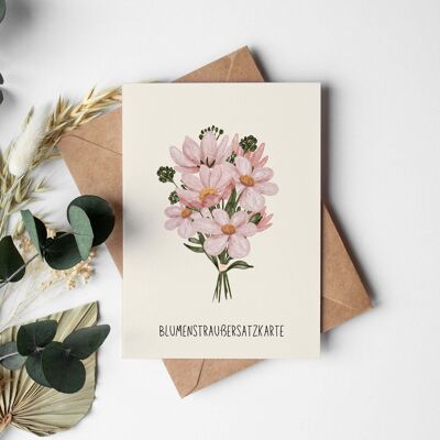 Greeting card. Bouquet set card