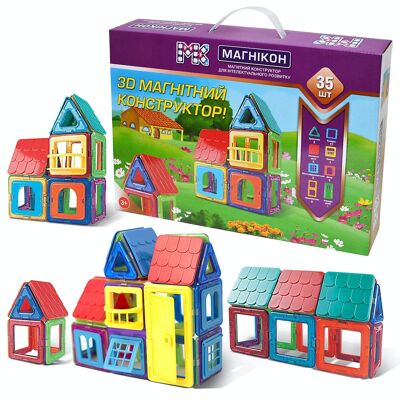 Magnetische Bausteine, Magnetbau-Set "Das Puppenhaus", 35-Teilig, Standardgröße, Konstruktion Blöcke,Konstruktionsspielzeug