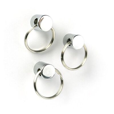 VERY POWERFUL RING MAGNETS - set of 3 silver rings