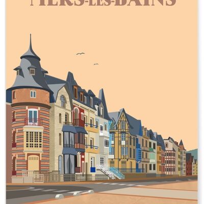 Illustration poster of the city of Mers-les-Bains