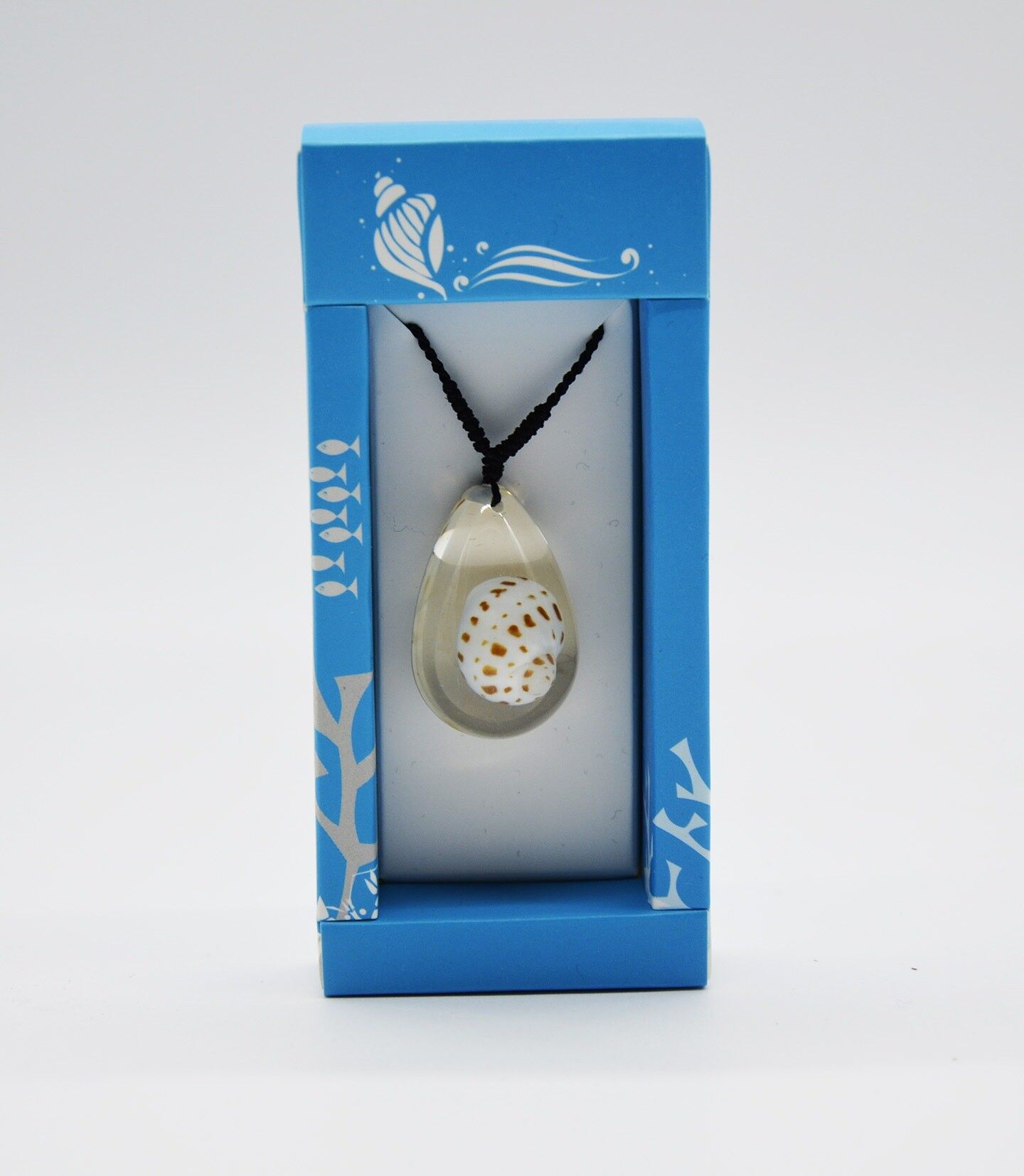 Krageneinschlussschale weiß gefleckt braun