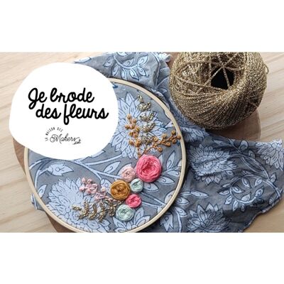 Kit Broderie : Je brode des fleurs