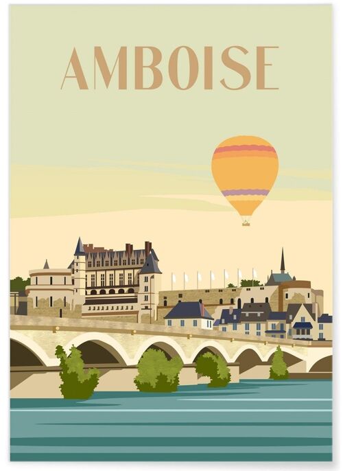 Affiche illustration de la ville d'Amboise
