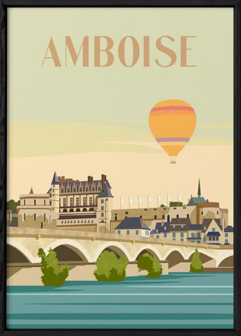 Affiche illustration de la ville d'Amboise 3