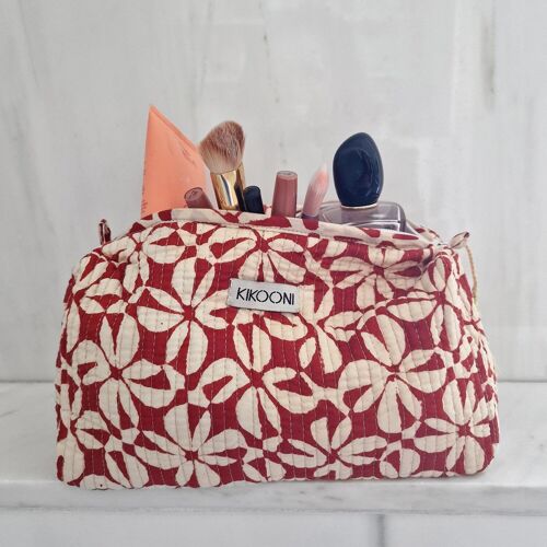 Quilted Make up Bag Cosmetic Bags, Hand Block Print Bags a Waterproof Bags, Storage  Bag in Cotton Fabric, A Bag Set Small, Medium and Large 