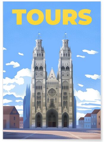 Affiche illustration de la ville de Tours - 6 4