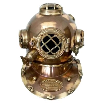 18 pouces Antique US Navy Diving Diver Helmet Mark V Collectible Nautical Diver's Helmet Cadeau décoratif.