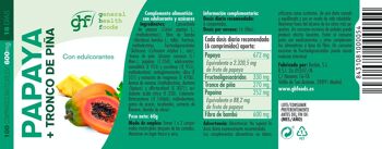 GHF Papaye + tronc d'ananas 100 comprimés 600 mg 4